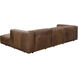 Beau Lucia Tobacco Leather Sofa Chaise, RAF